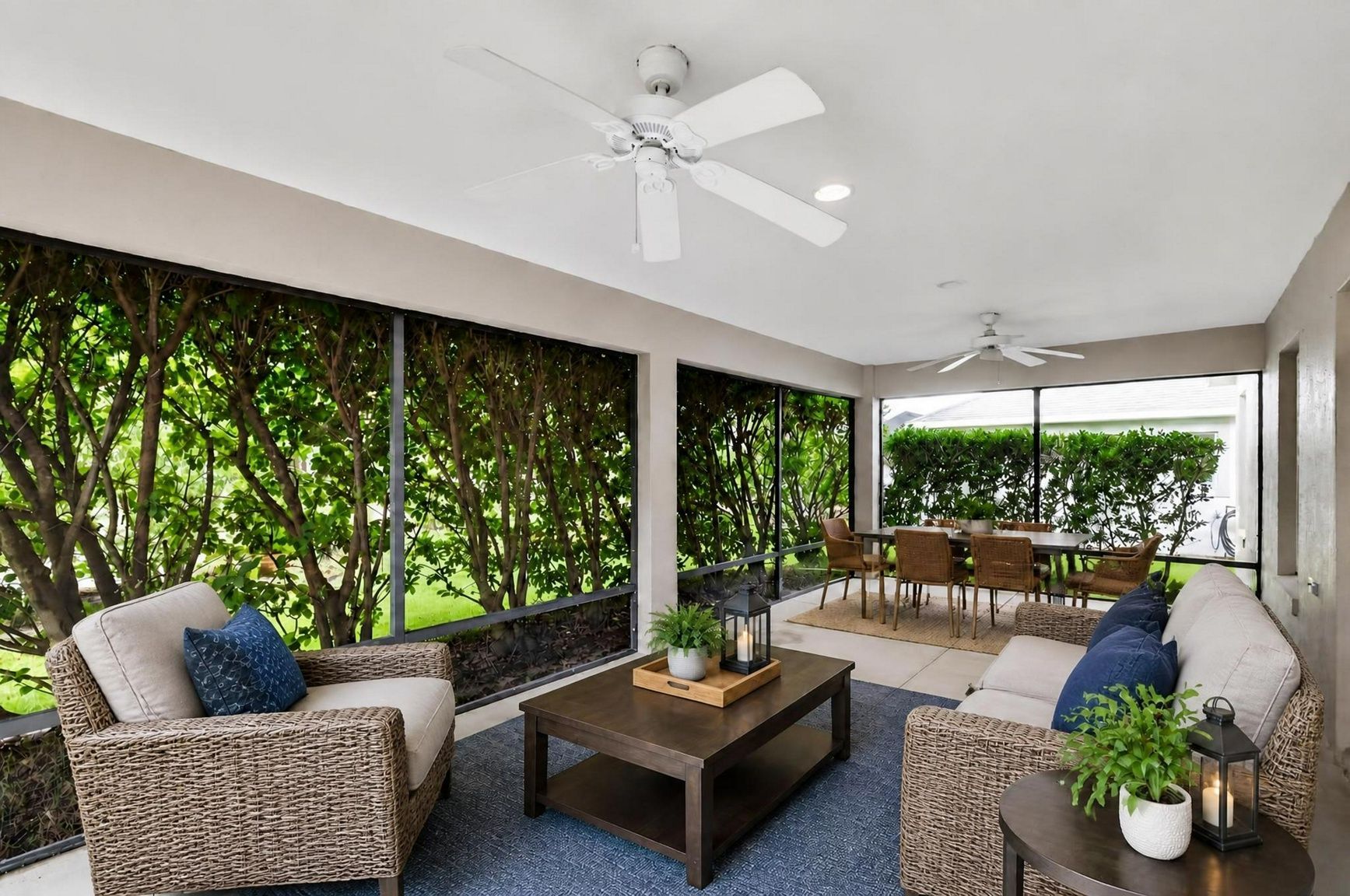 Lanai with Mature PRIVACY Landscaping - Virtually Staged