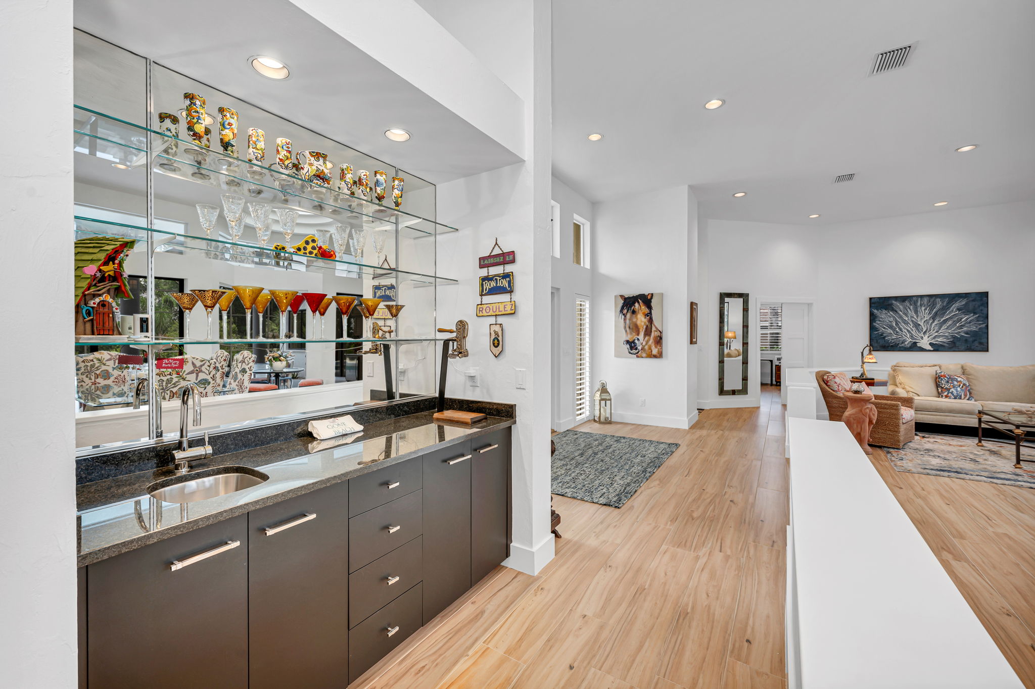 Wet bar conveniently located off the Dining Room