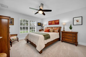 Guest Bedroom has new carpet, planatation shutters and beautiful light!