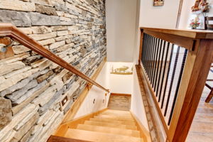 Solid Douglas Fir Staircase to Lower Level