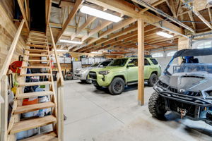 Garage and Stairs to Storage Loft