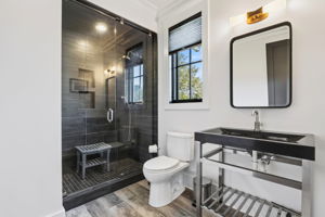 Bathroom with steam shower