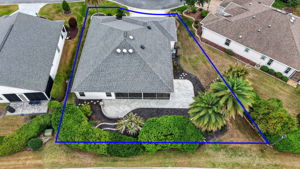 Aerial Rear Elevation with Property Lines, HARDSCAPING, and PRIVACY LANDSCAPING