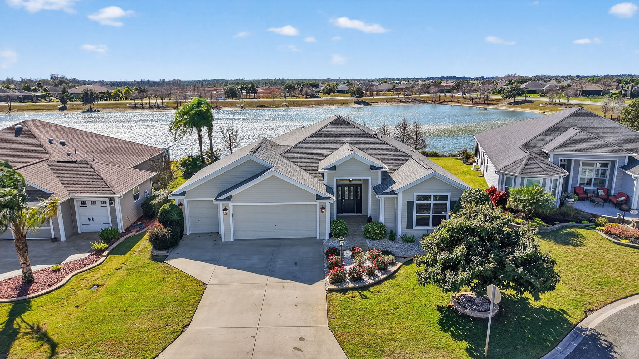 Aerial Front Elevation with Water Views