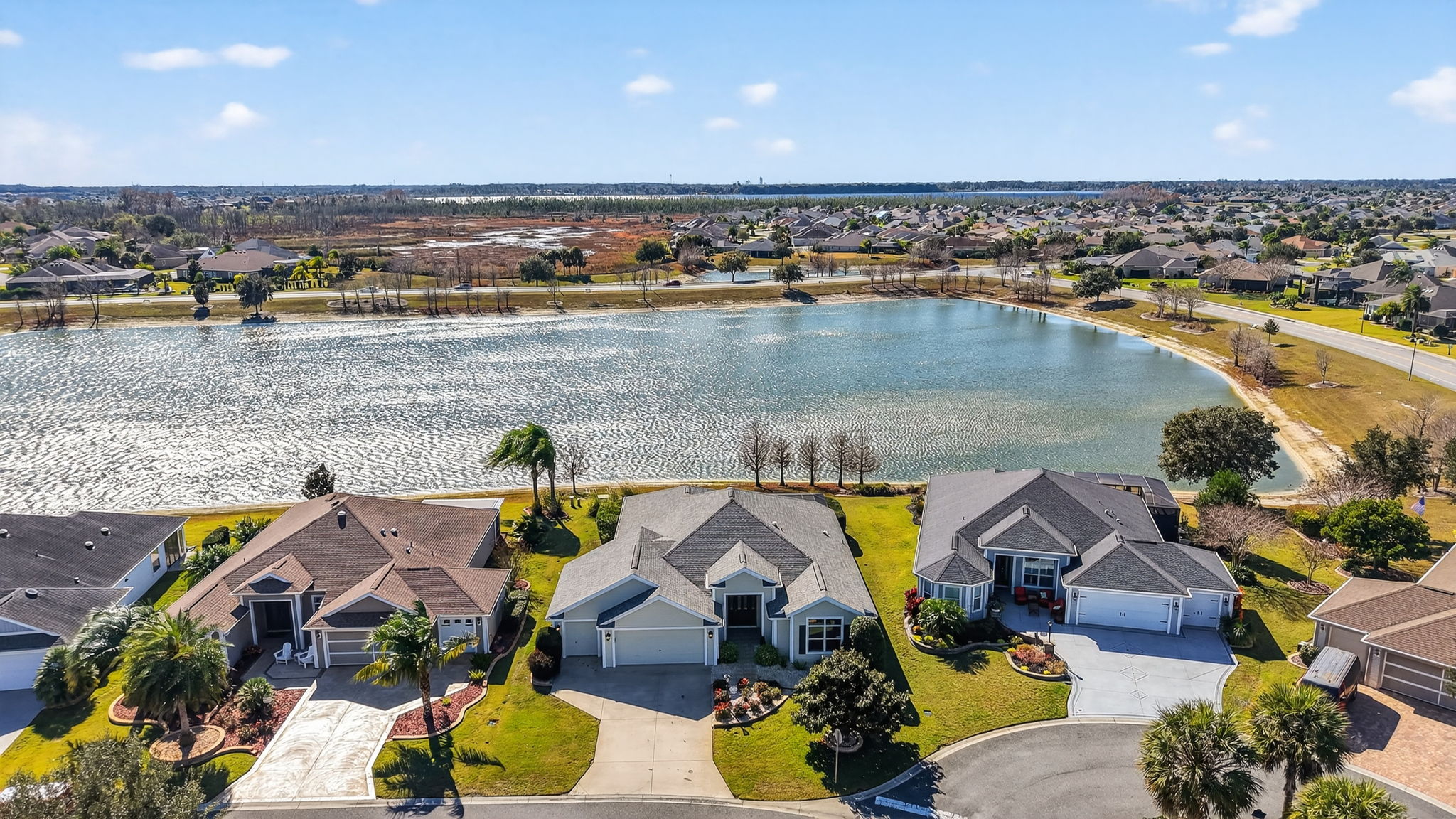 Aerial Front Elevation with Water Views