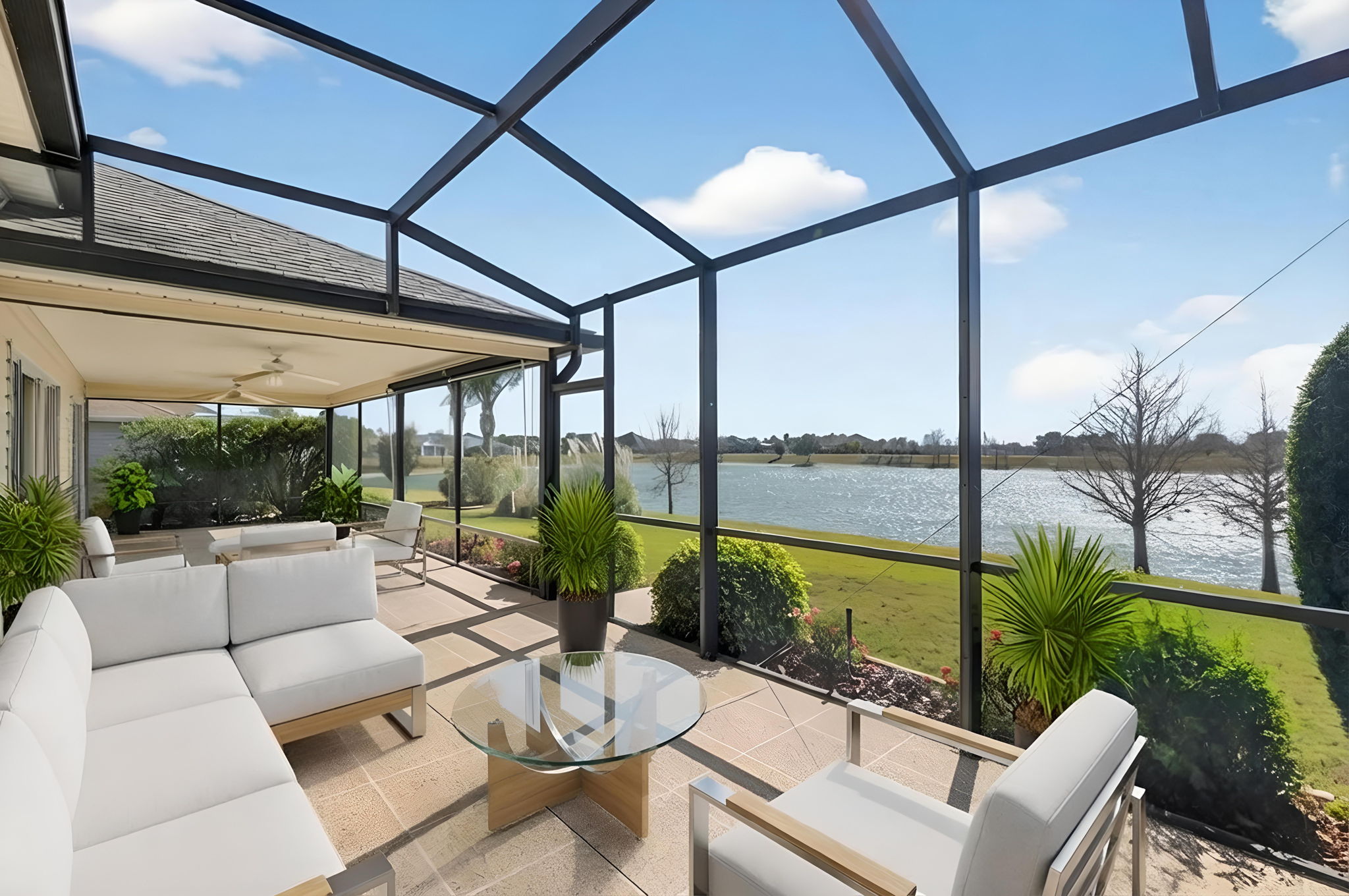 Extended Birdcage with Spectacular Water Views! -Virtually Staged