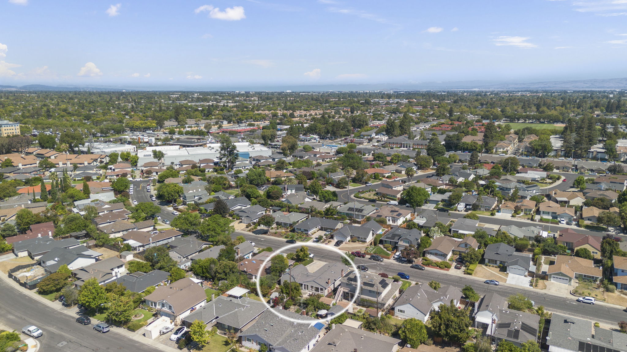 Aerial of neighborhood