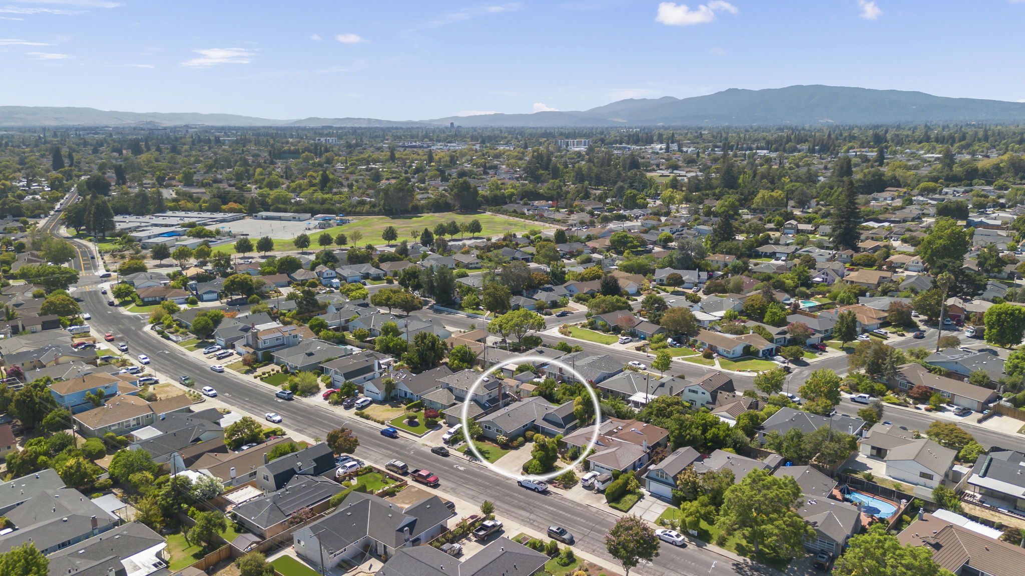 Aerial of neighborhood
