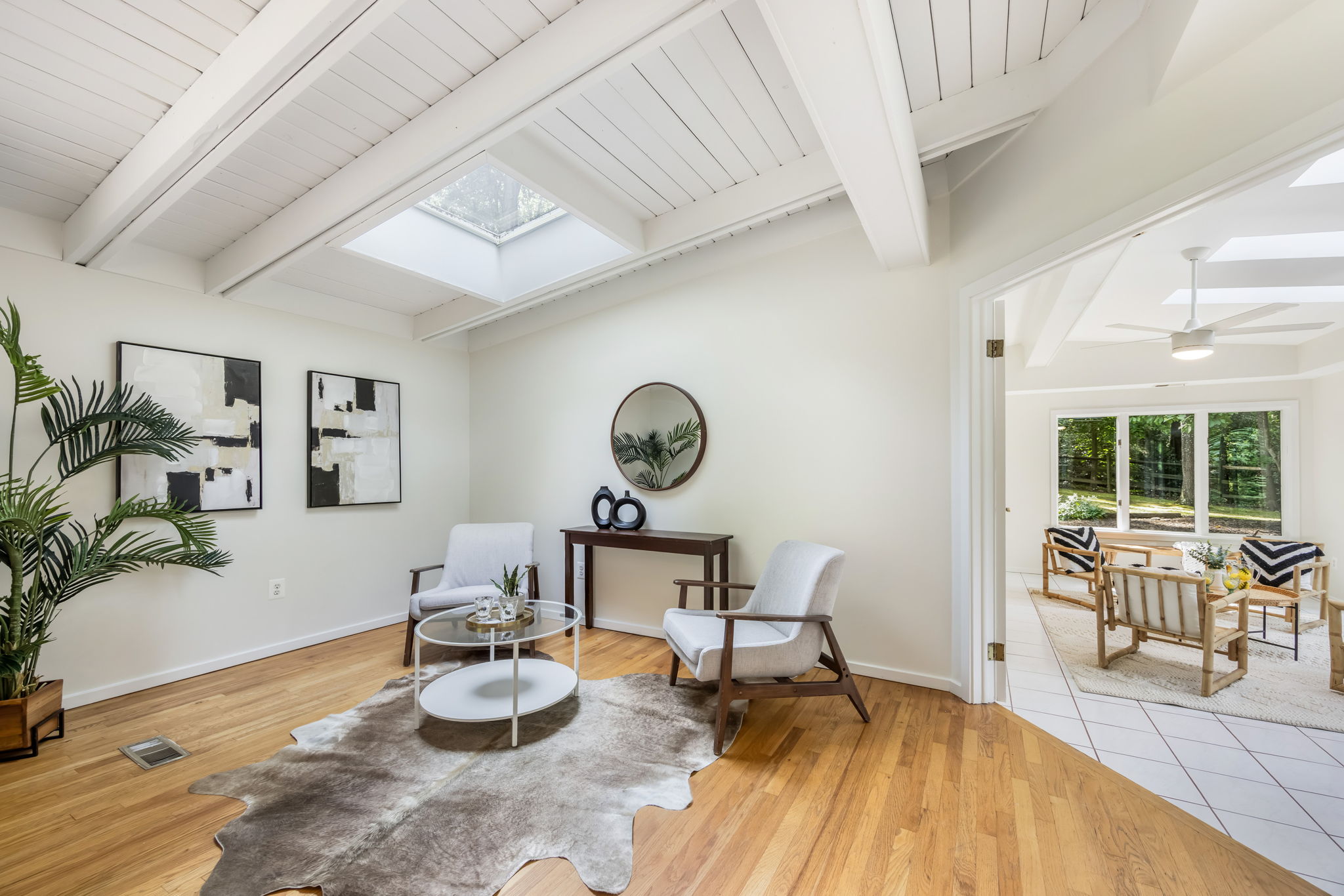 Main Level Sitting Room with Skylights