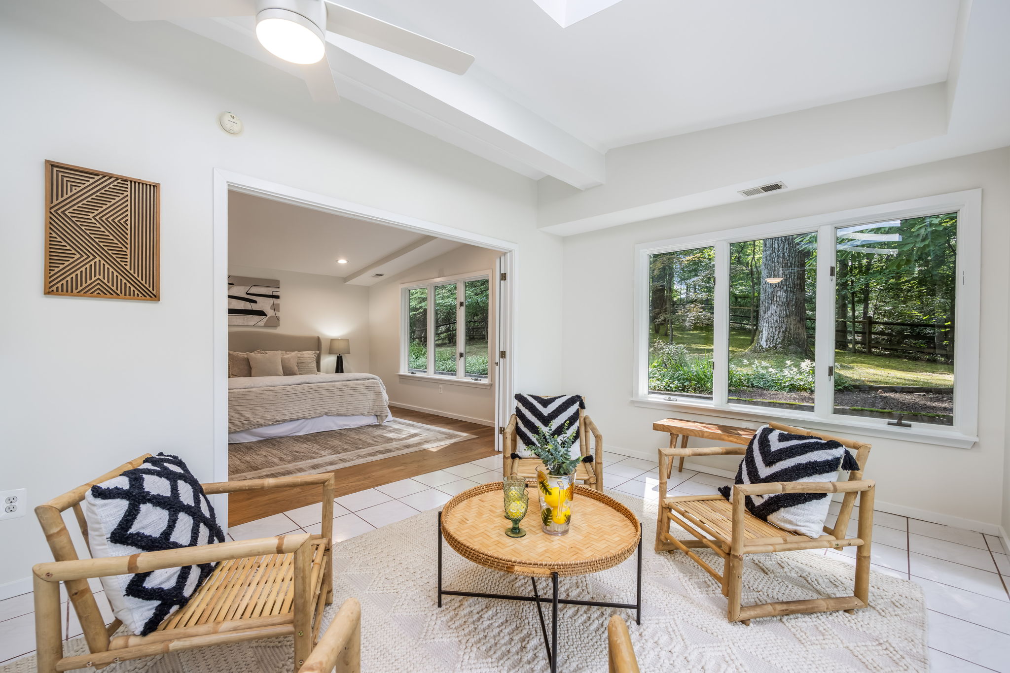 Sun Room addition opens to patio and backyard