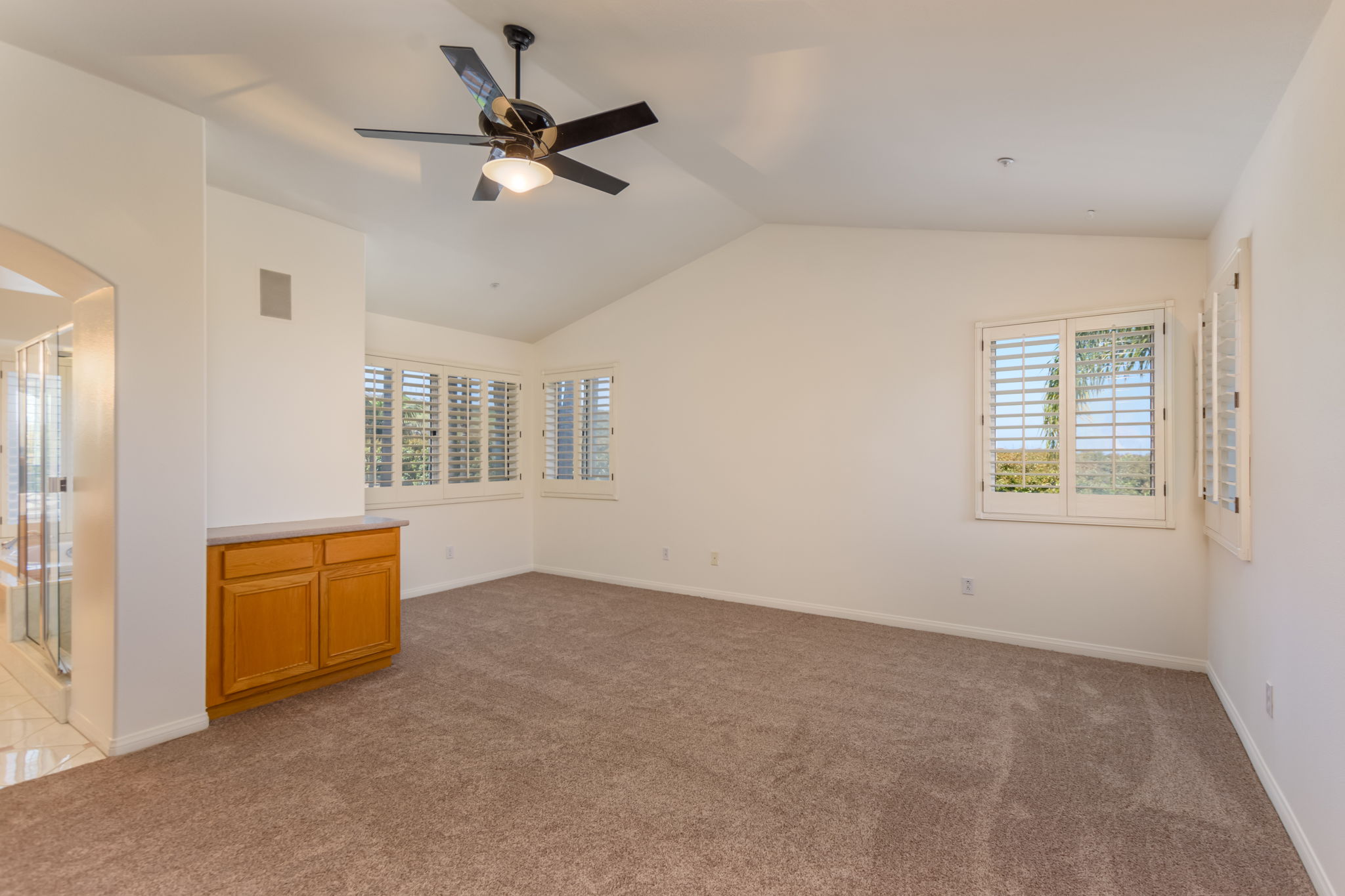 Primary Bedroom with vaulted ceilings