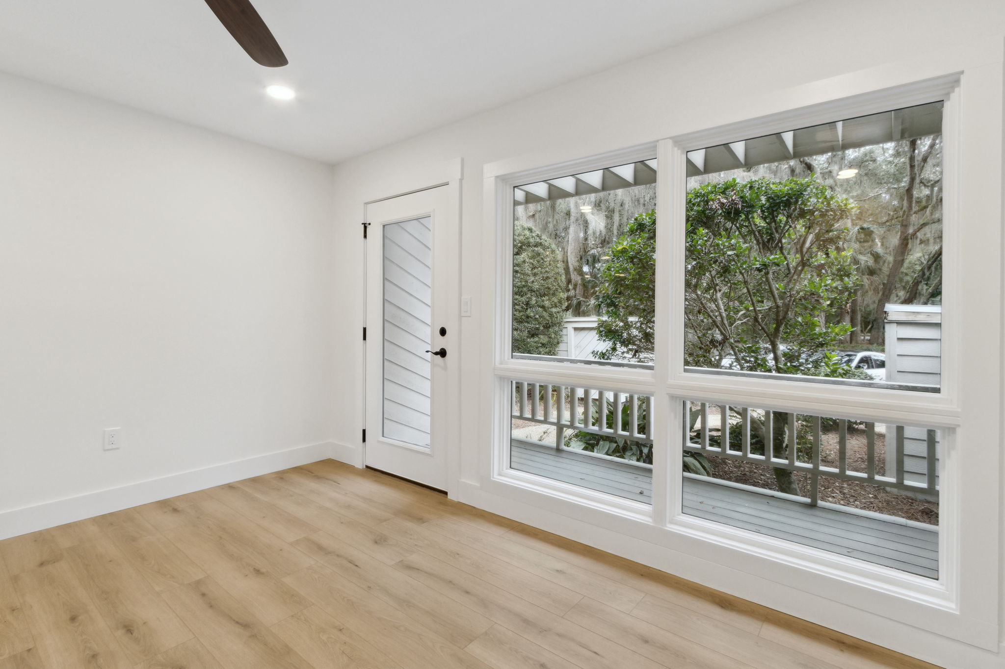 Relax on the private covered deck.