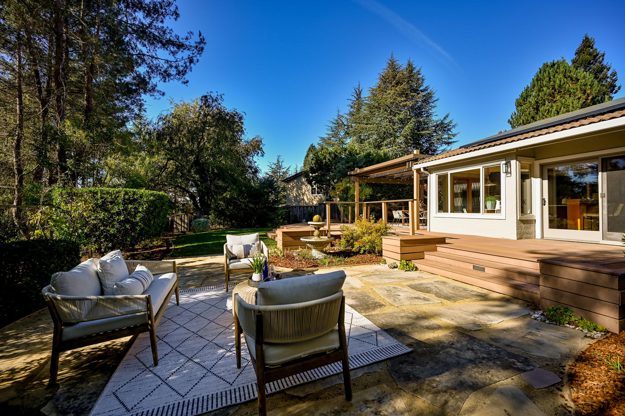 Flagstone lower patio and pathways