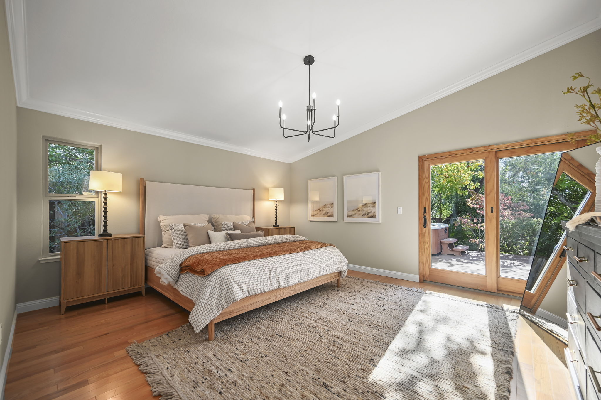 Primary Suite with vaulted ceiling