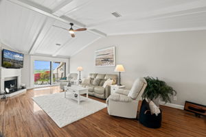 Living room with custom ceiling