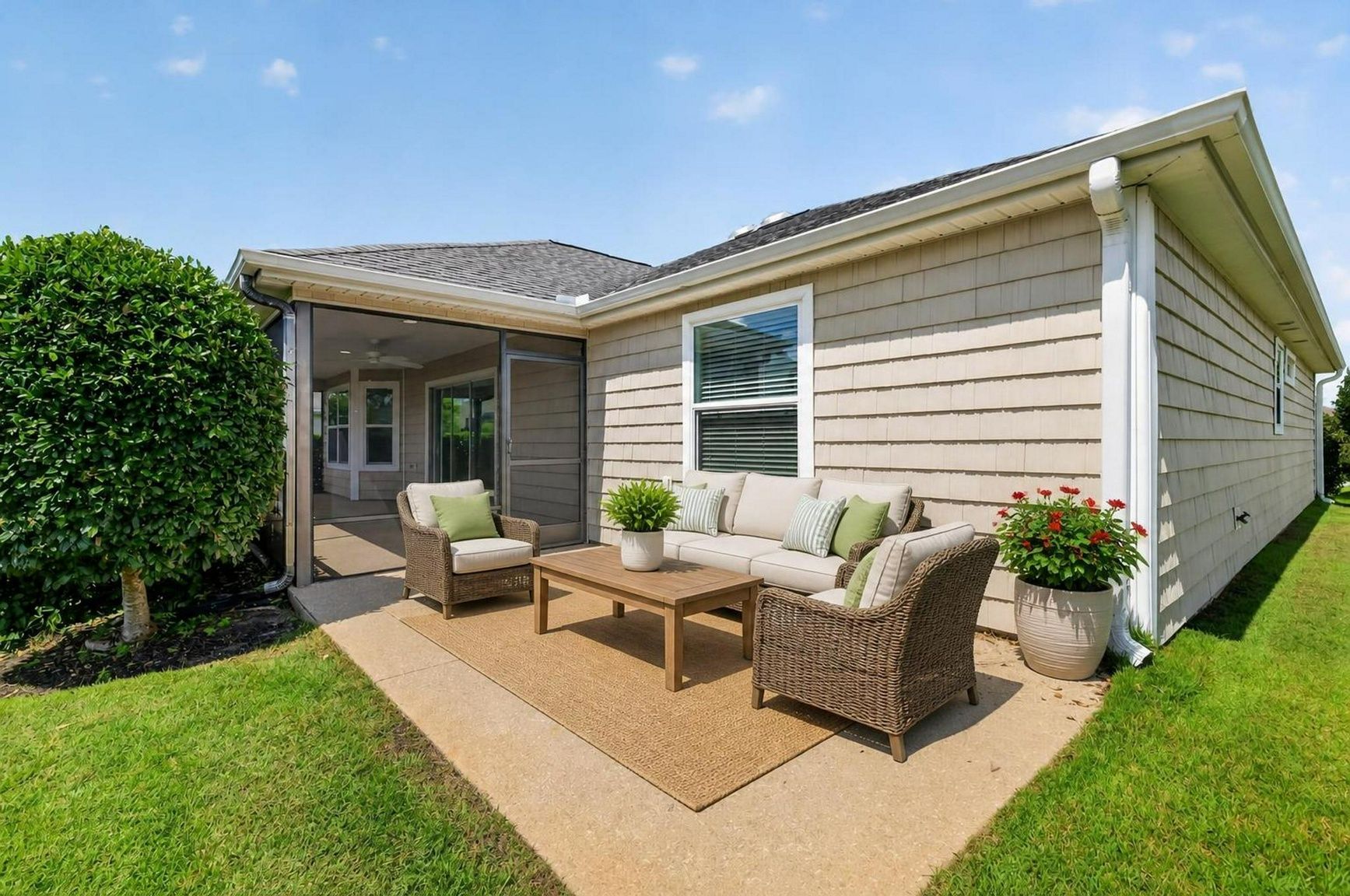 Rear Patio-Virtually Staged