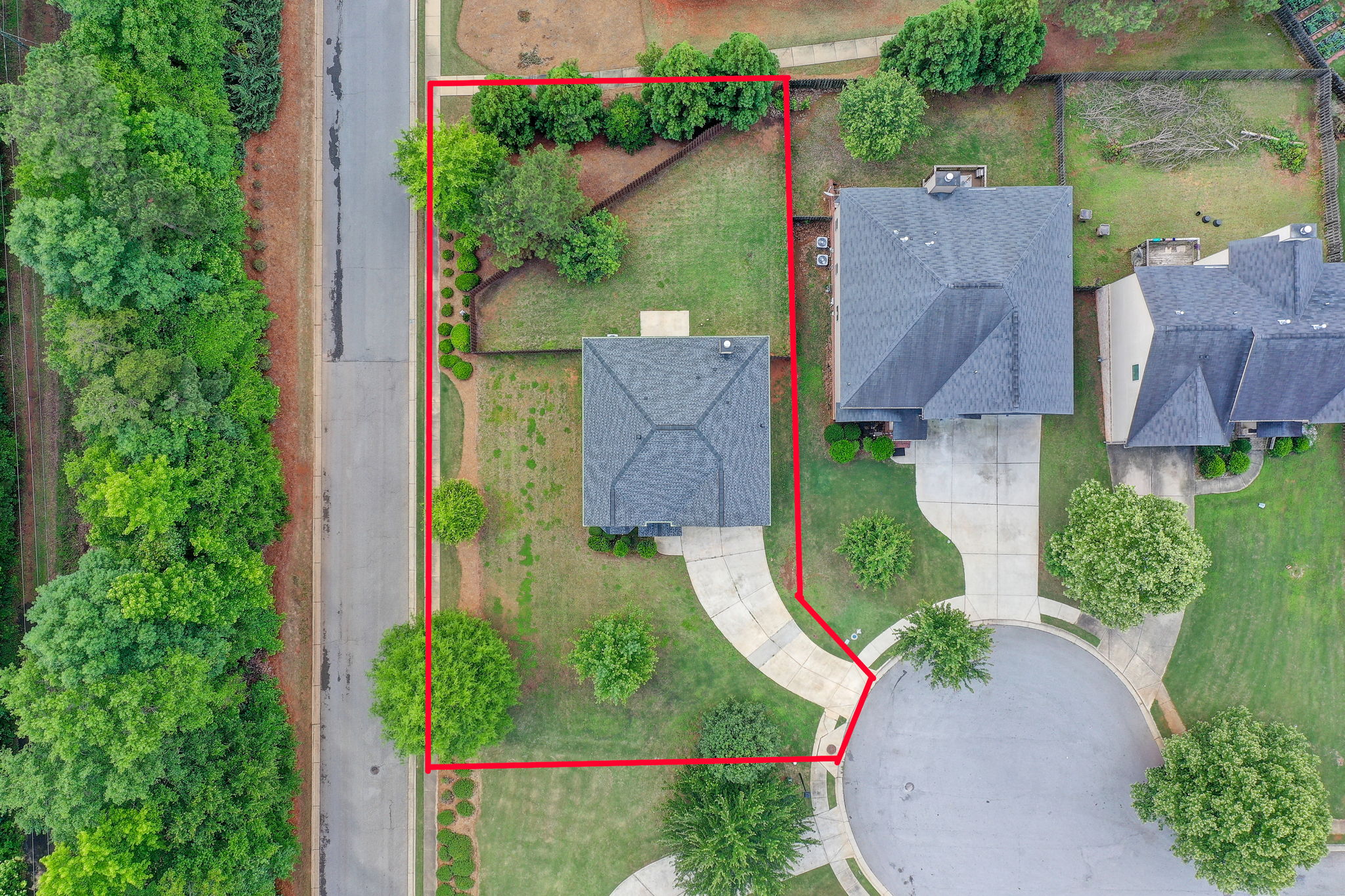 42 Aerial Lot + Neighborhood w Approximate Demarcation Lines