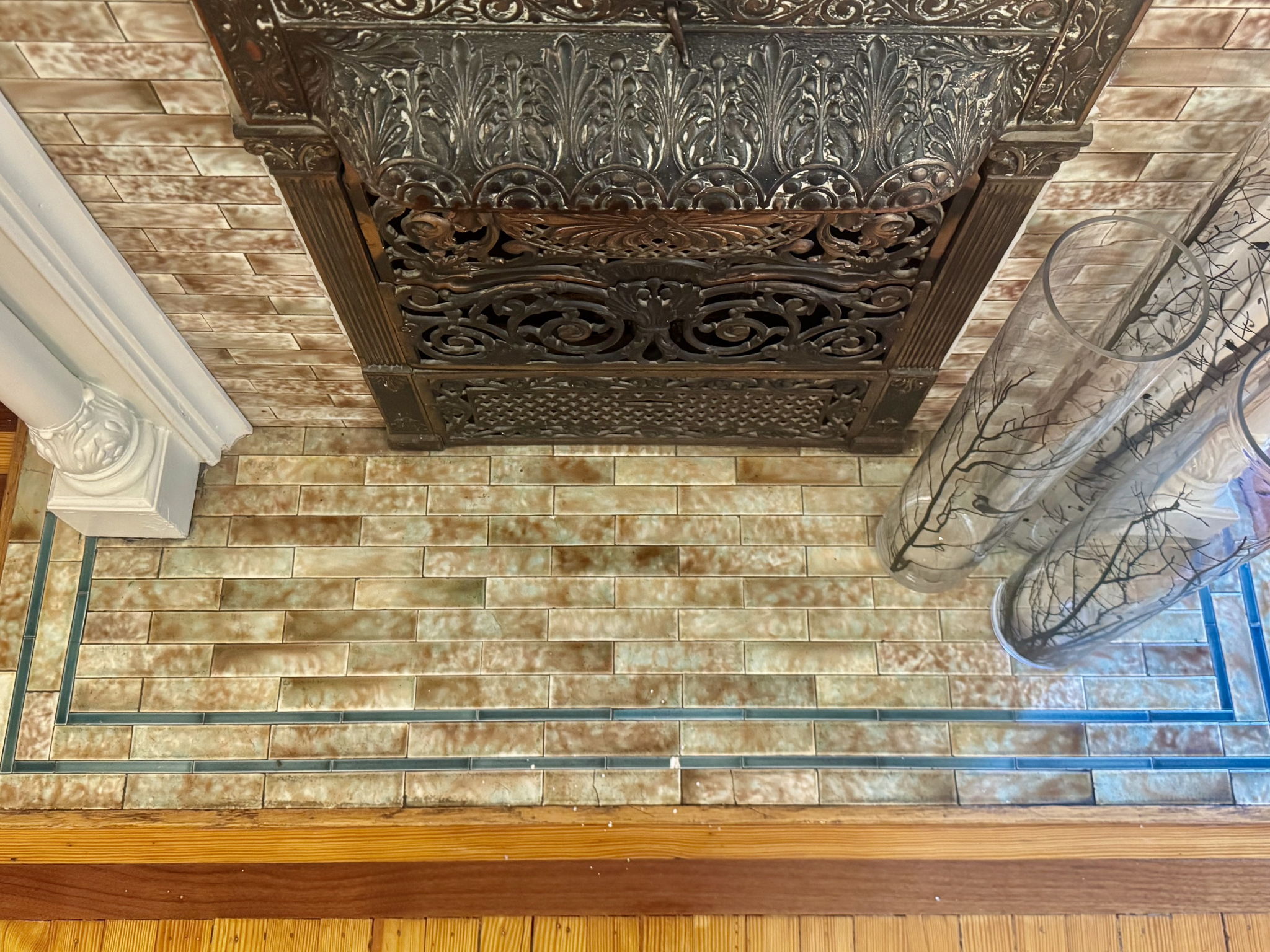 Dining room fireplace detail