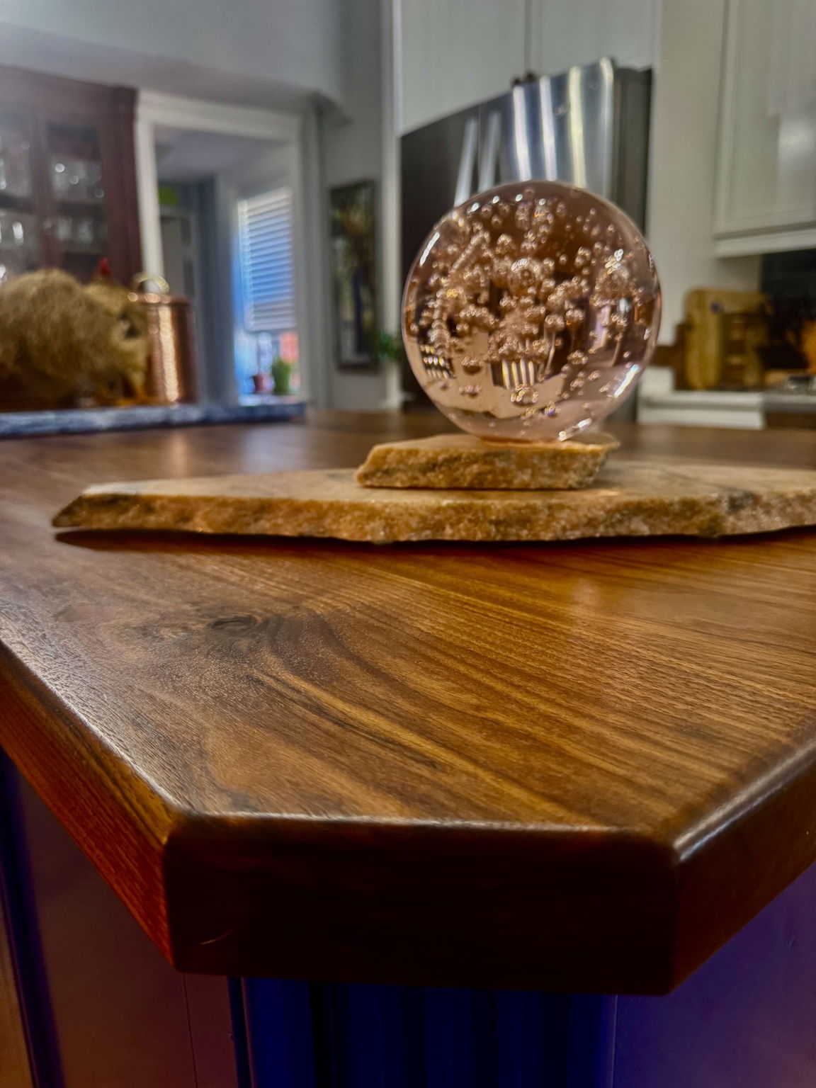 Kitchen custom walnut center island