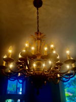 Dining room fixture at dusk