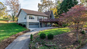 front of the home that faces the lake