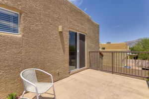 Deck, sliding door to the primary bedroom