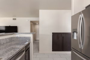 Kitchen, granite counters and Stainless steel appliances