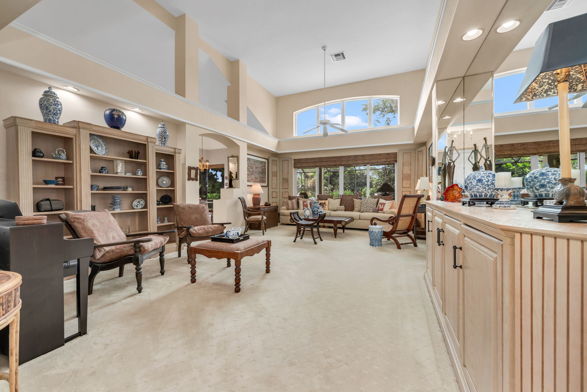 Great Room/sitting room has built-in extra storage