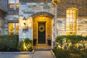 Front Entry Detail at Sunset