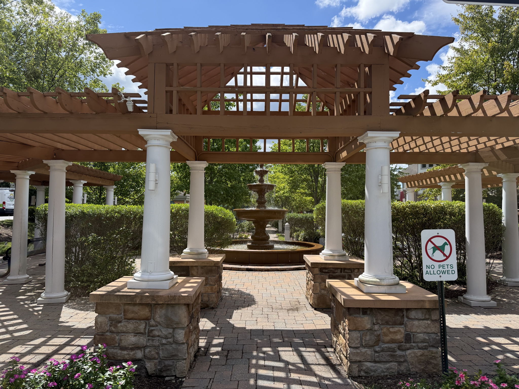 Zen Gardens-The meticulously maintained grounds, with colorful Zen-like gardens and a tranquil waterfall fountain creates a peaceful setting for relaxation and socializing.