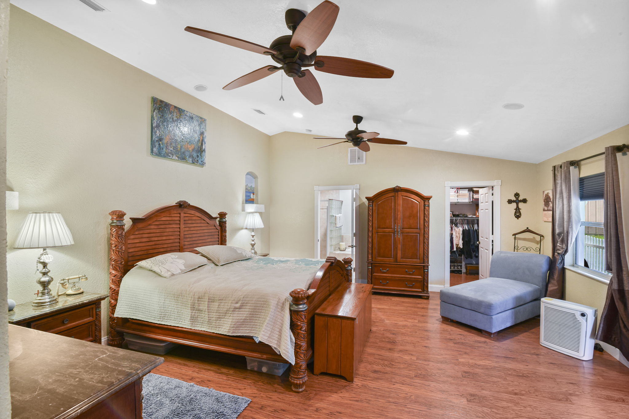 Primary Bedroom with en-suite and large walk-in closet