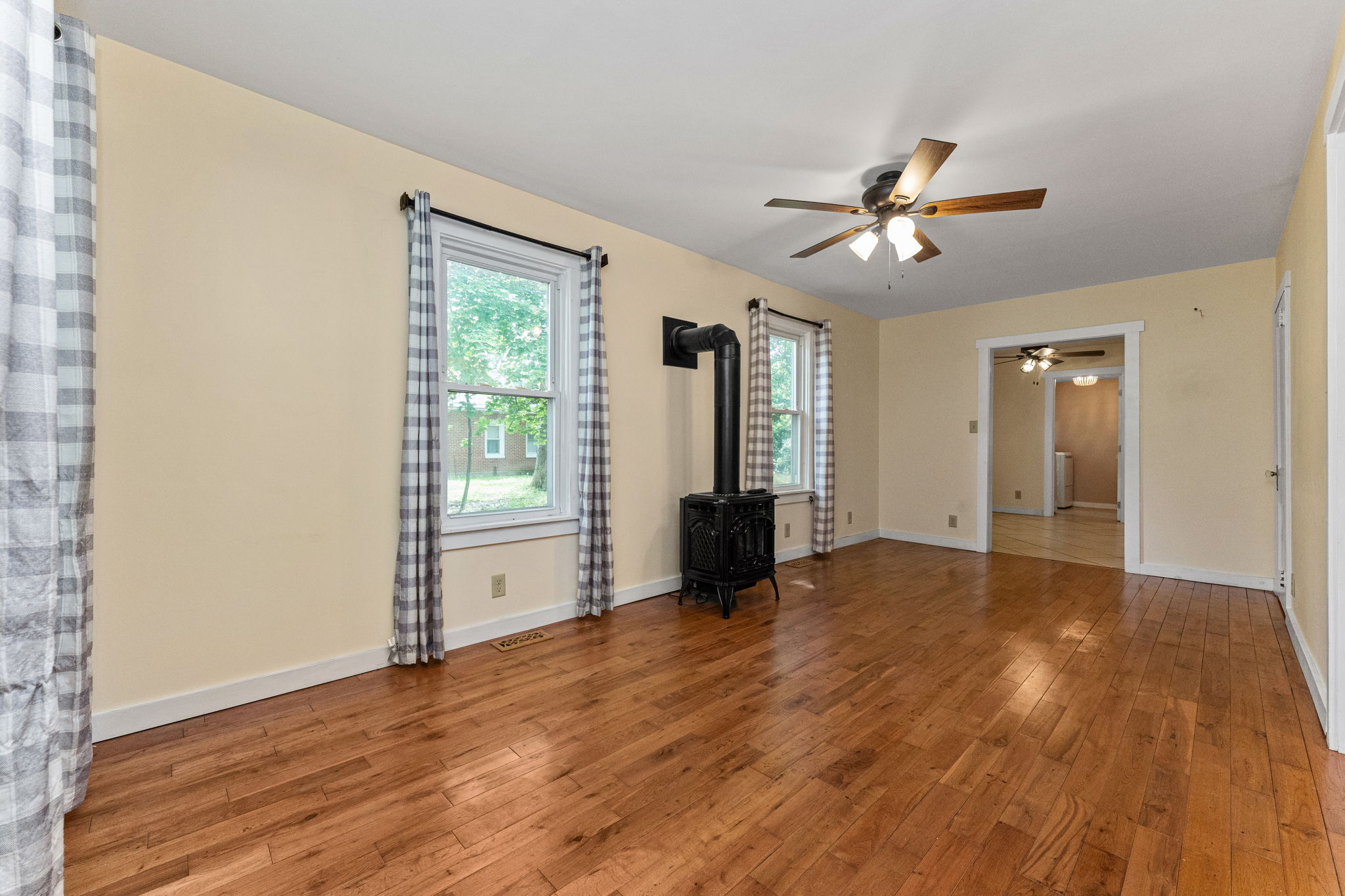 Living Room with Wood Stove