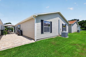 Rear and Side Elevation with PAVER Patio and PRIVATE Rear Yard