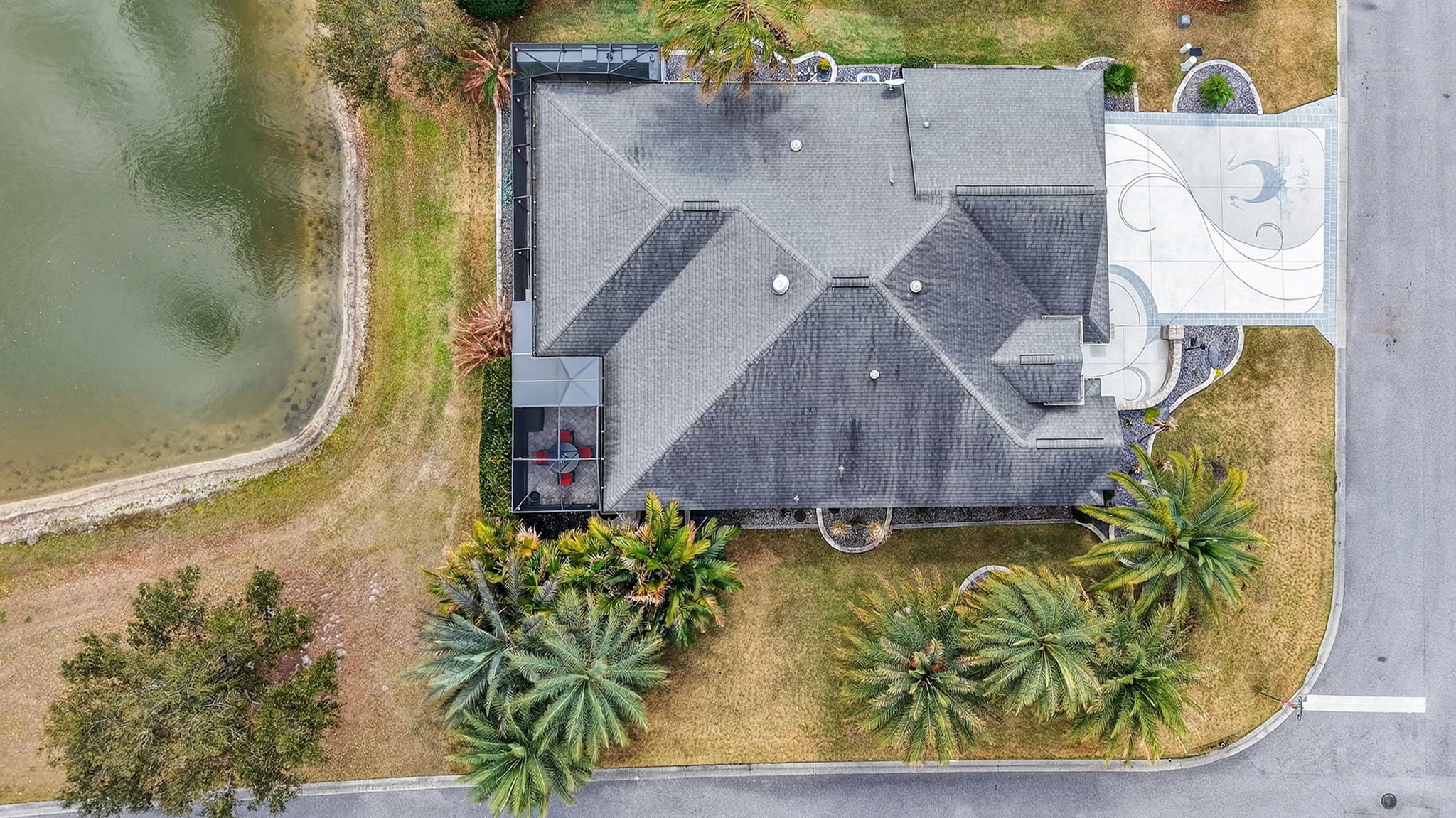 Aerial with Large Corner Lot