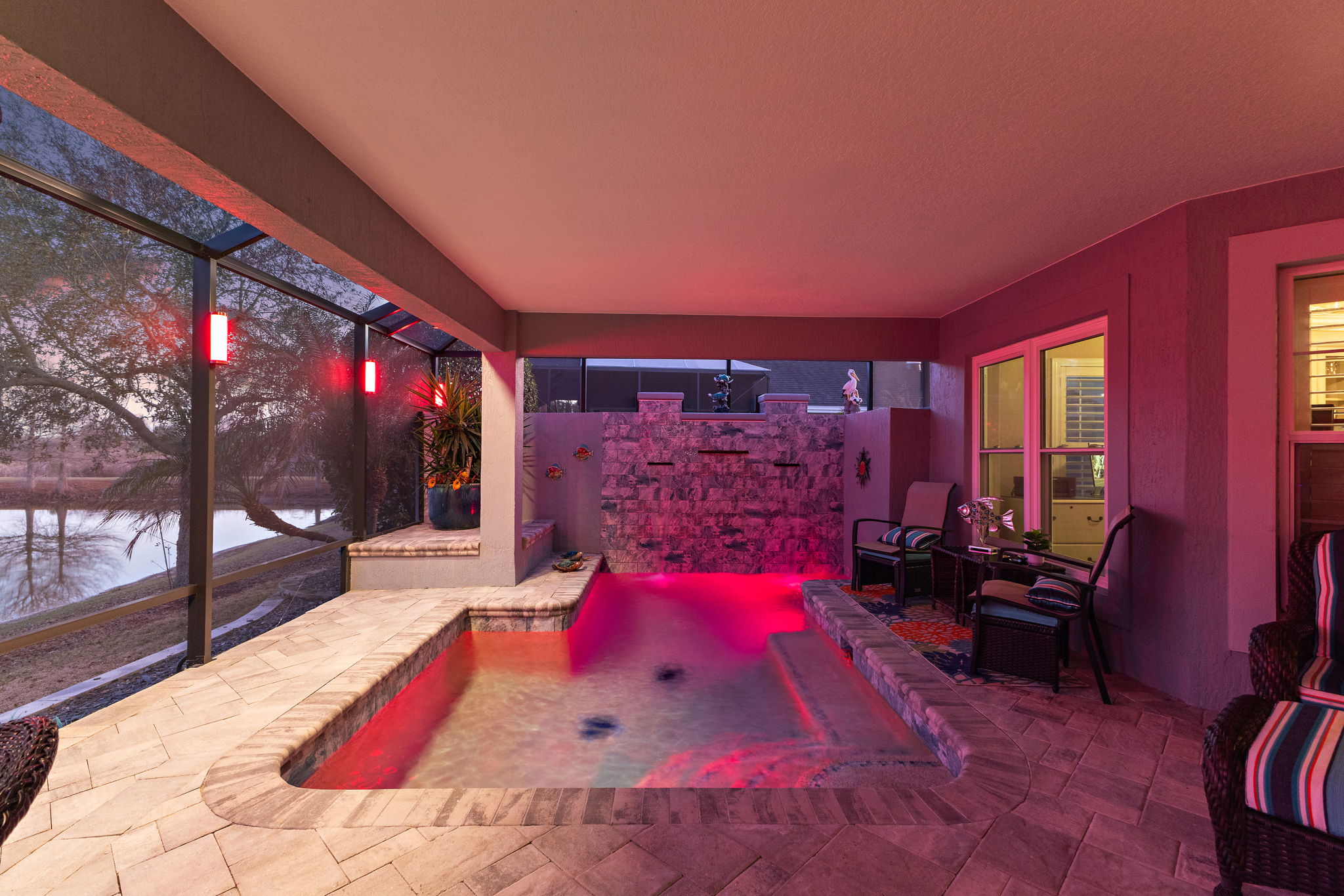 Twilight Swimming Pool with Water Views