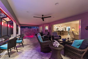 Twilight of Lanai and Swimming Pool