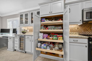 Kitchen Double Pantry with Roll-Out Shelving