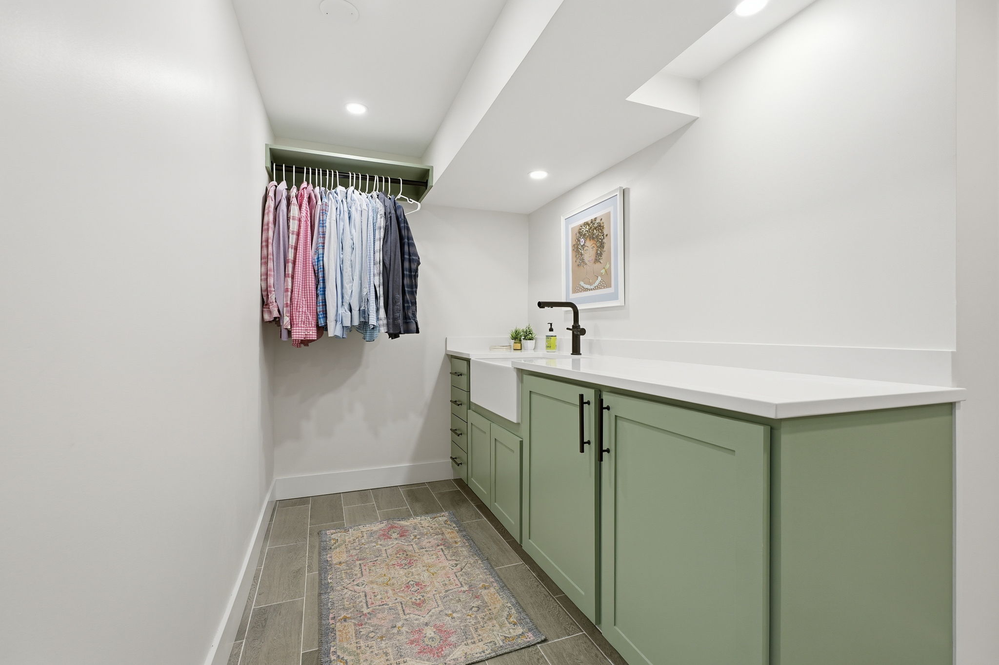 Love a nice long folding counter and sink for convenience.