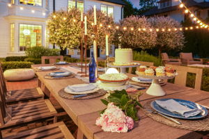 The sort of backyard that turns quick dinners into long nights under the stars.