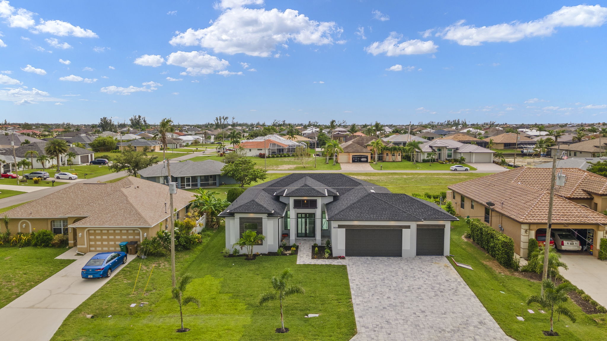 Aerial Front Exterior