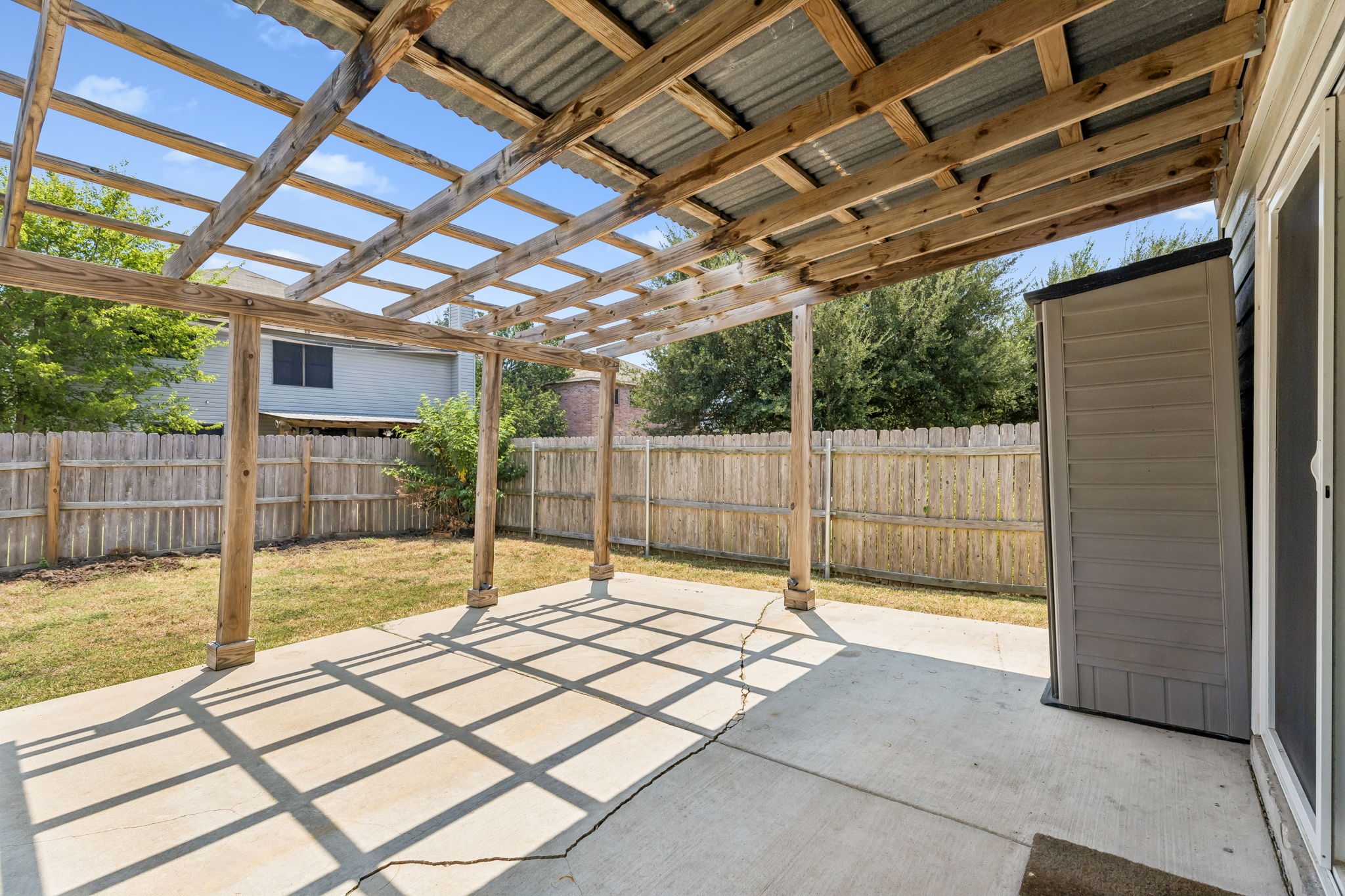 Covered back porch.