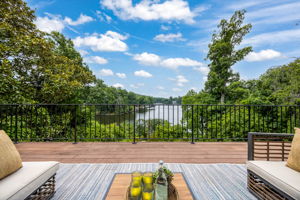 Deck w/fab views, overlooks terraced backyard