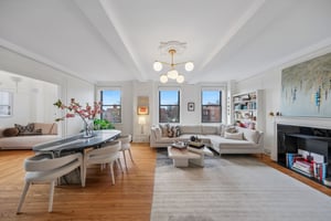 Living Room with Beamed Ceilings