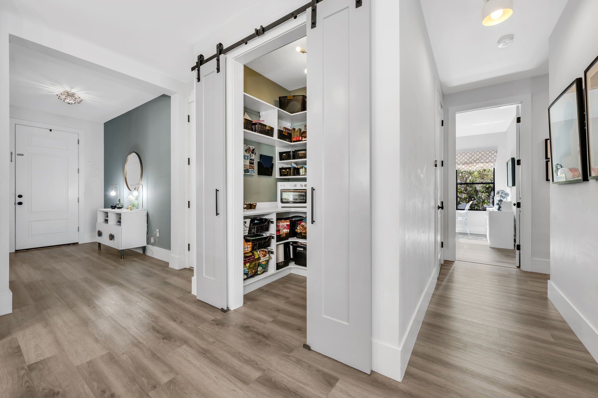 Walk In Pantry with Barn Doors
