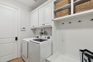 Laundry room and mudroom view 1