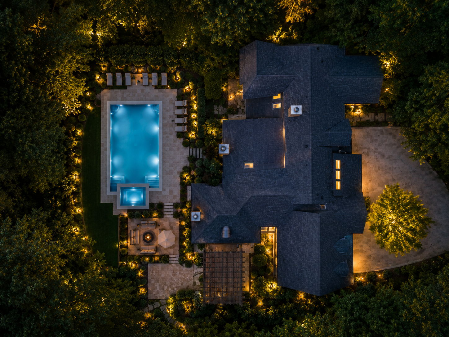 At night on Blackland Road