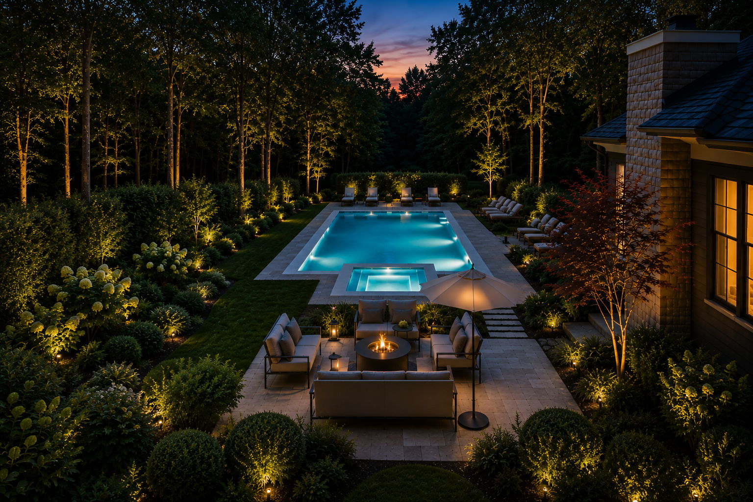 Dramatic pool views from every room in the house