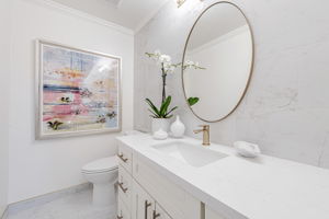 mid level powder room