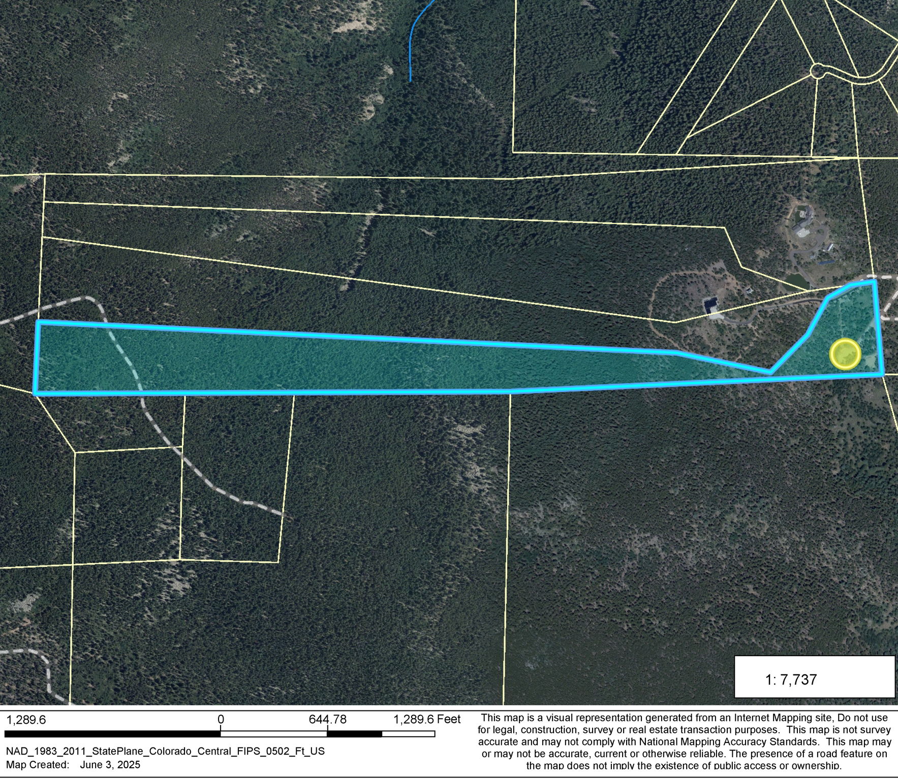 Clear Creek County GIS of land.