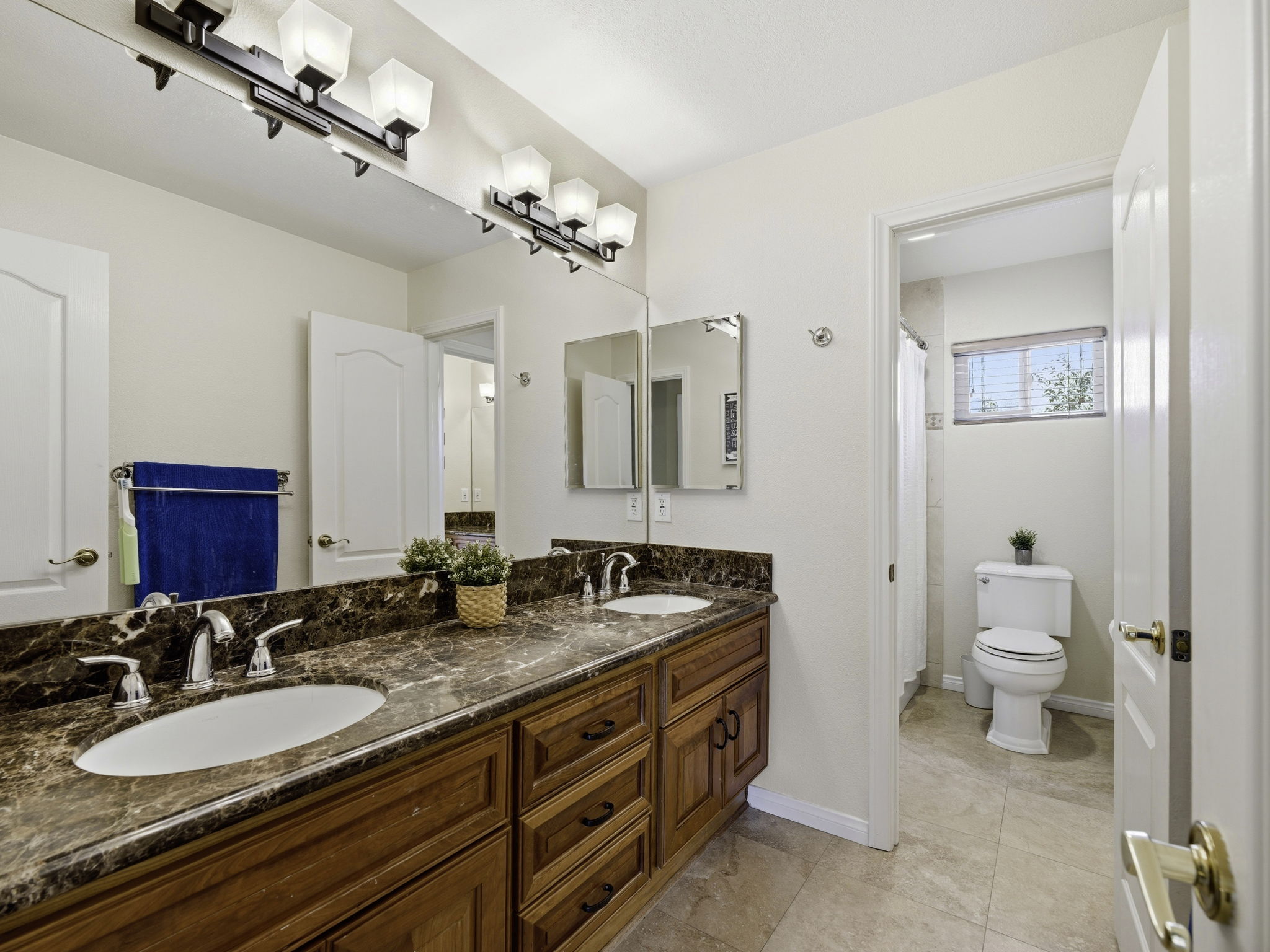Jack and Jill hallway bathroom #3 double sink